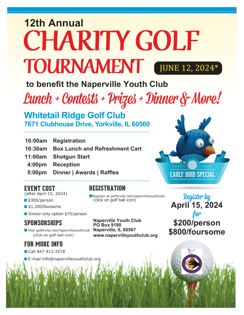 Naperville Youth Club 2024 Golf Tournament Flyer 